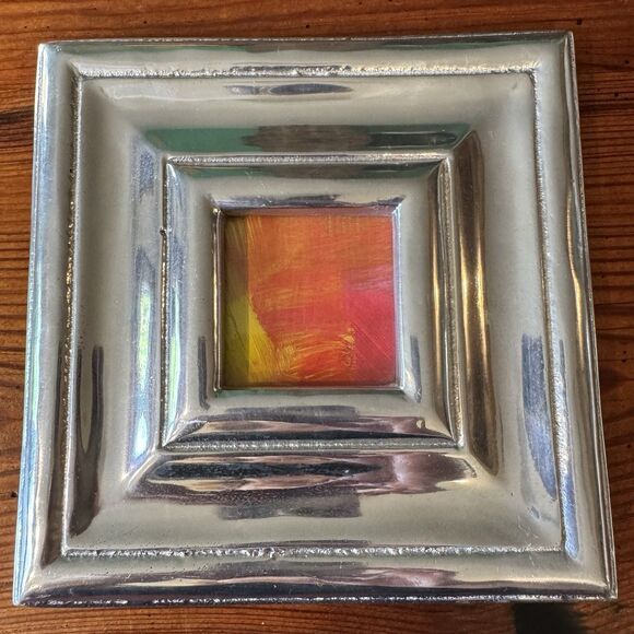 Beautiful Mexican Pewter Frame A Work Of Art To Showcase Your Art Opening 2”x2” - Picture 8 of 14